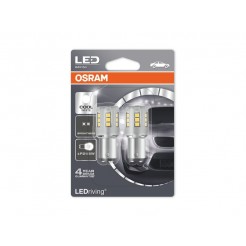 Комплект 2 броя LED лампи Osram тип P21/5W 6000K, 12V, 2/0.4W, BAY15d