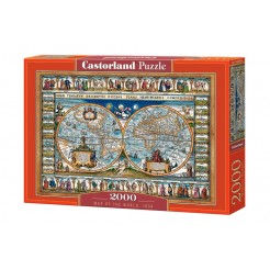 Пъзел Castorland от 2000 части - Карта на света от 1639 година