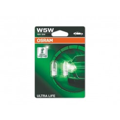Комплект 2 броя халогенни крушки Osram W5W Ultra Life 12V, 5W