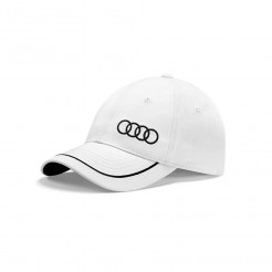 Оригинална бяла шапка с бродирано лого Audi