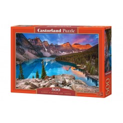 Пъзел Castorland от 500 части - Изгрев над езеро Морейн, Канада