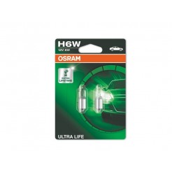 Комплект 2 броя халогенни крушки Osram H6W Ultra Life 12V, 6W, BAX9s