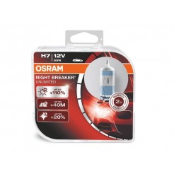 Комплект 2 броя халогенни крушки Osram H7 Night Breaker Unlimited 12V, 55W, PX26d