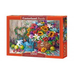Пъзел Castorland от 1500 части - Градински цветя от Барбара Мок