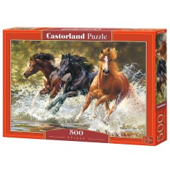 Пъзел Castorland от 500 части - Бягащи коне