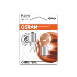 Комплект 2 броя халогенни крушки Osram P21W Original 12V, 21W, BA15s