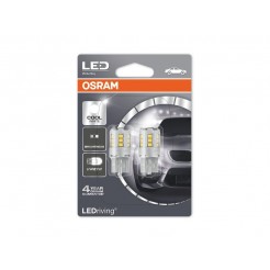 Комплект 2 броя LED лампи Osram тип W21W 6000K, 12V, 2.5W, W3x16d