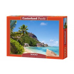 Пъзел Castorland от 3000 части - Тропически плаж, Сейшелски острови
