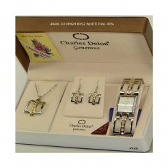Дамски часовник и подарък обеци и колие Charles Delon CHD-494003