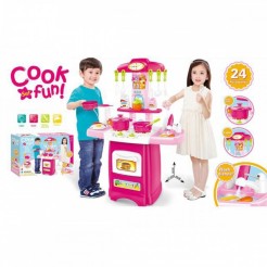 Комплект детска кухня Cook Fun със звук и светлина - 24 части