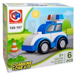 Детски конструктор за най-малките Полицейска кола, 6 части