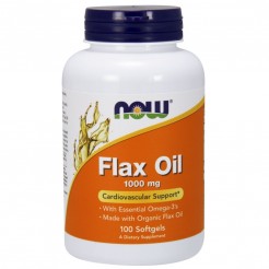 NOW Flax Oil Organic 1000mg, 100 softgels