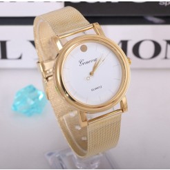 Дамски часовник Geneva Lady Gold с бял дисплей