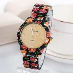 Дамски часовник Geneva Flower - черен