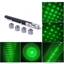 Зелен лазер писалка с 5 приставки