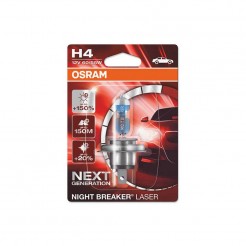 Халогенна крушка Osram H4 Night Breaker Laser +150% 12V, 60/55W, P14.5s, 1650/1000lm, 1 брой в блистер