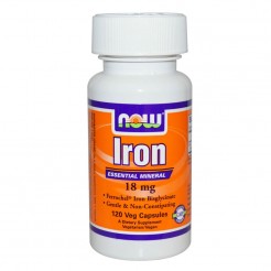 NOW Iron 18 mg Ferrochel, 120 caps