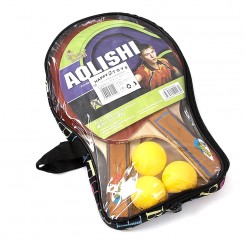 Комплект за тенис на маса с хилки, топчета и калъф за съхранение от Happytoys