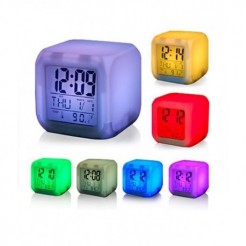 Светещ LED часовник с будилник, календар, термометър и 12/ 24 ч - формат