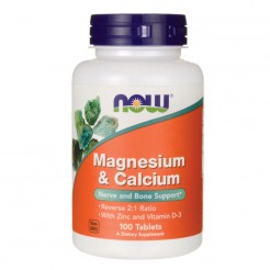 NOW Magnesium & Calcium 2:1, 100 таблетки