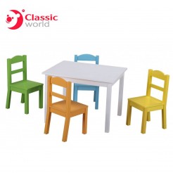 Комплект детска дървена маса с четири стола Classic World