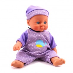 Мини кукла Бебе с лилаво боди с принт Кит