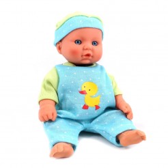 Мини кукла Бебе със синьо боди с принт Пате