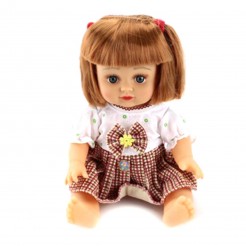 Моята любима музикална кукла от Happytoys с Рокля на каре