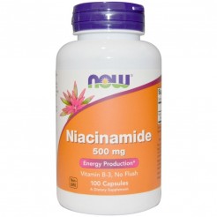 NOW Niacinamide 500 мг, 100 капсули