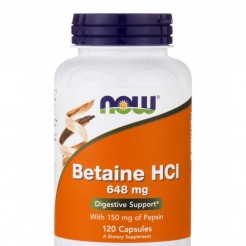 NOW Betaine HCl 648mg, 120 caps