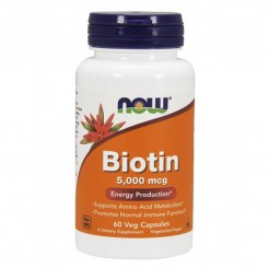 NOW Biotin (Витамин B-7) 500mcg, 60 caps