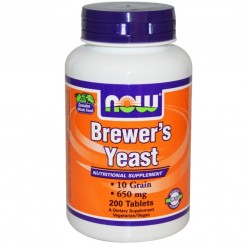 NOW Brewers Yeast (Бирена Мая) 650mg, 200 tabs