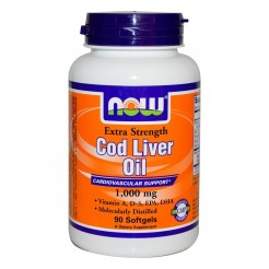 NOW Cod Liver Oil 1000mg, 90 softgels