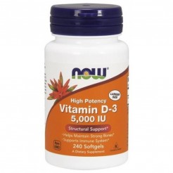 NOW Витамин D-3 5000 IU 240 Дражета
