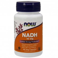 NOW NADH 10 мг + 200 мг Ribose, 60 капсули