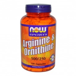 NOW Sports Arginine & Ornithine 500/250 МГ, 100 Капсули