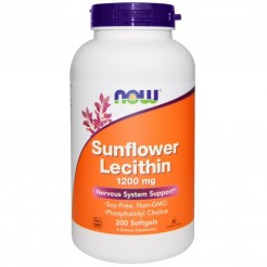 NOW - Sunflower Lecithin 1200 МГ, 200 Дражета