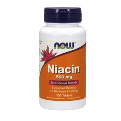NOW Витамин B-3 (Niacin) 500 МГ, 100 Таблетки
