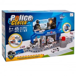 Паркинг писта Полицейски участък - Комплект за игра с метални колички