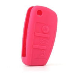 Розов силиконов калъф за ключ за Audi