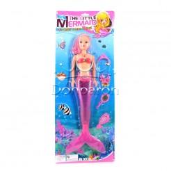 Голяма кукла русалка със светеща опашка и аксесоари