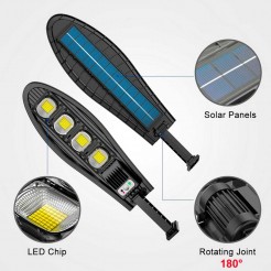Външна водоустойчива соларна LED лампа със сензор за движение и дистанционно
