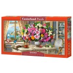 Пъзел Castorland от 4000 части - Натюрморт с летни цветя и чаша чай