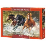 Пъзел Castorland от 500 части - Бягащи коне