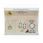 Дамски часовник и подарък обеци и колие Charles Delon CHD-497002