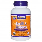 NOW Fruit & Greens (Organic) 120 tabs