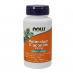 NOW Potassium Gluconate (Калий) 99 МГ, 100 Таблетки