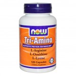 NOW Tri-Amino (Arginine/Ornitine/Lysine), 120 Капсули