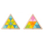 Дървена триъгълна мозайка Classic World за научване на цветовете и формите - 5