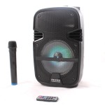 Feiyipu 8" ES-5000A Активна тонколона с LED светлини, безжичен микрофон и дистанцонно, 50W, FM radio, TF card, USB, Bluetooth, AUX - 2